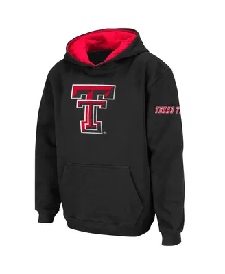 Big Boys Stadium Athletic Black Texas Tech Red Raiders Logo Pullover Hoodie