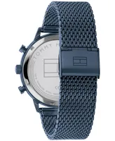 Tommy Hilfiger Men's Blue-Tone Stainless Steel Mesh Bracelet Watch 44mm