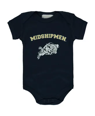Newborn and Infant Boys and Girls Navy Navy Midshipmen Arch & Logo Bodysuit