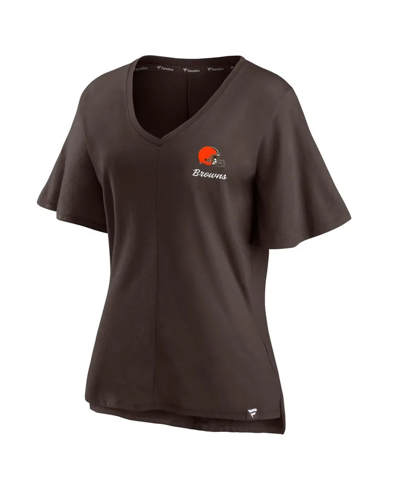 Women's Fanatics Brown Cleveland Browns Southpaw Flutter V-Neck T-shirt