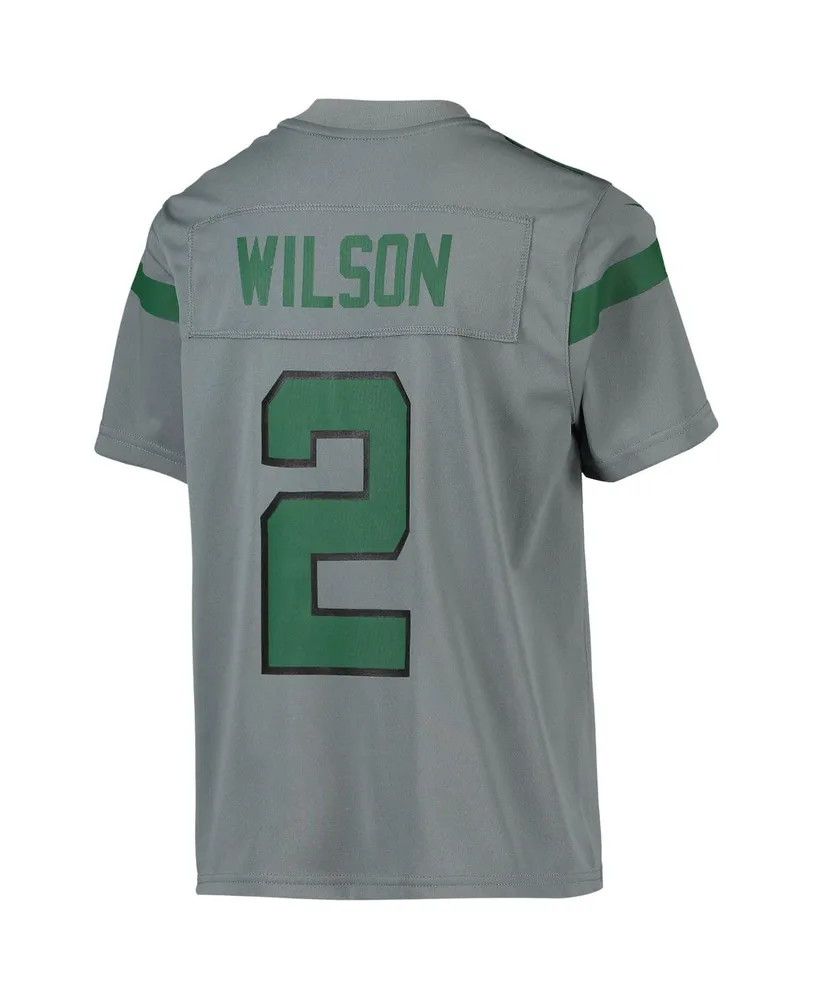 Big Boys Nike Zach Wilson Gray New York Jets Inverted Team Game Jersey