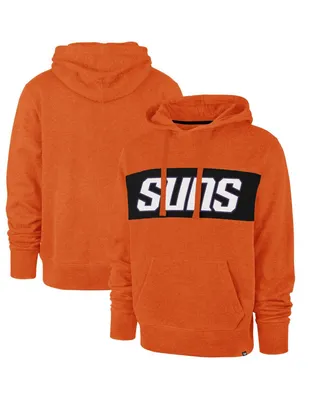 Men's '47 Brand Orange Phoenix Suns 2021/22 City Edition Wordmark Chest Pass Pullover Hoodie
