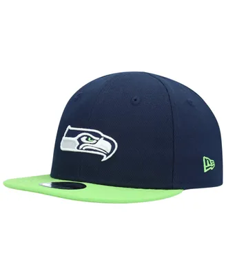 Infant Unisex New Era College Navy, Neon Green Seattle Seahawks My 1St 9Fifty Adjustable Hat