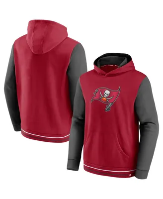Men's Fanatics Red, Pewter Tampa Bay Buccaneers Block Party Pullover Hoodie