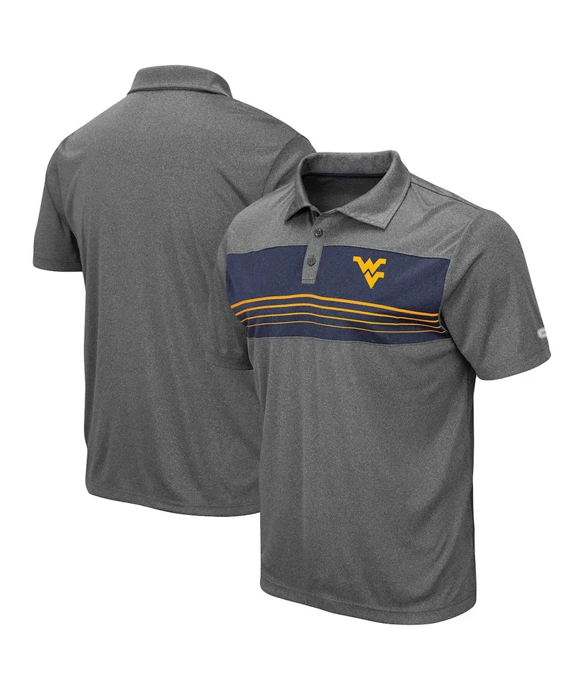 Men's Colosseum Heathered Charcoal West Virginia Mountaineers Smithers Polo