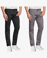 Galaxy By Harvic Men's 5-Pocket Ultra-Stretch Skinny Fit Chino Pants, Pack of 2