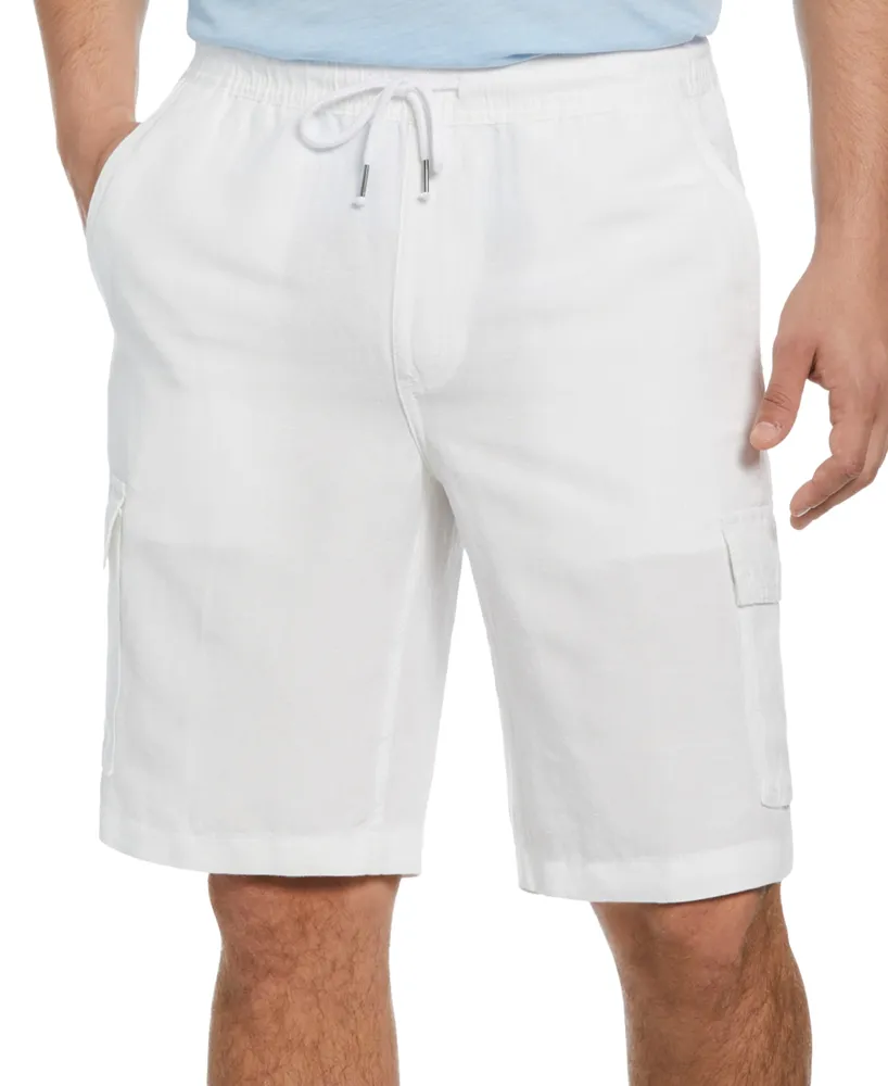 Cubavera Men's Linen Blend Pull-On Drawstring Cargo Shorts
