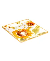 Certified International Sunflowers Forever Square Platter