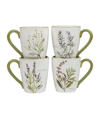 Certified International Fresh Herbs Mugs, Set of 4