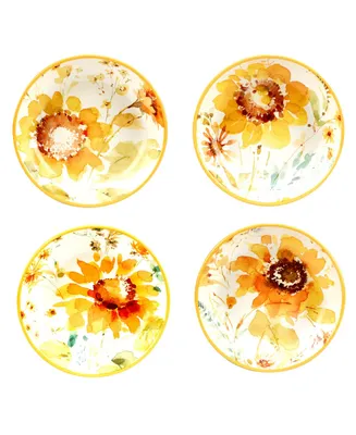 Certified International Sunflowers Forever Soup Bowl, Set of 4