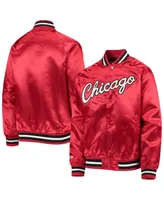 Big Boys and Girls Mitchell & Ness Red Chicago Bulls Hardwood Classics Satin Raglan Full-Snap Jacket