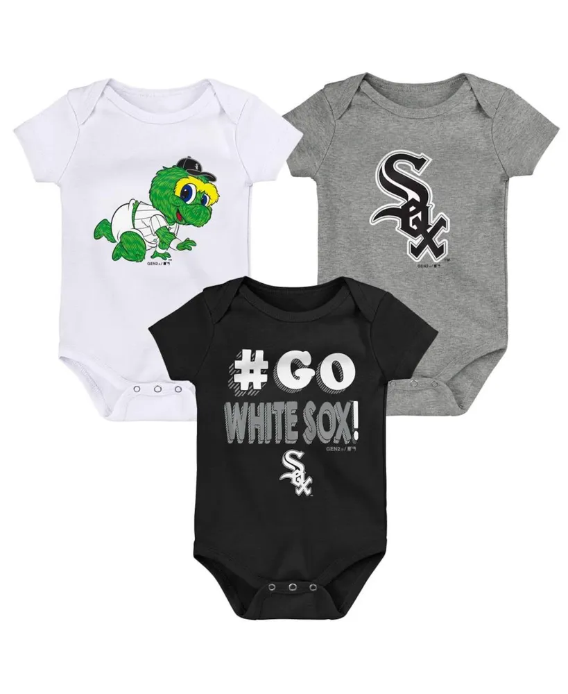 Outerstuff Girls Newborn & Infant Black/Heathered Gray Chicago White Sox Outfielder Bodysuit & Skirt Set