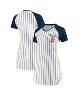 Women's Concepts Sport White Boston Red Sox Vigor Pinstripe Nightshirt