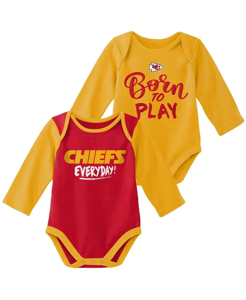 Outerstuff Newborn and Infant Boys Girls Red, Yellow Kansas City Chiefs Too  Much Love Two-Piece Bodysuit Set