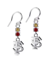 Women's Dayna Designs Florida State Seminoles Silver-Tone Dangle Crystal Earrings - Silver