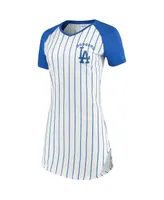 Women's Concepts Sport White Los Angeles Dodgers Vigor Pinstripe Nightshirt