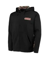 Men's Dunbrooke Black, Realtree Camo San Francisco 49ers Decoy Tech Fleece Full-Zip Hoodie