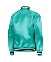 Big Boys Mitchell & Ness Teal San Antonio Spurs Hardwood Classics Satin Raglan Full-Snap Jacket