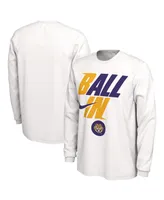 Men's Nike White Lsu Tigers Ball Bench Long Sleeve T-shirt