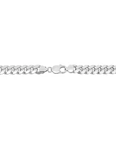 Men's Solid Cuban Link 24" Chain Necklace in Sterling Silver