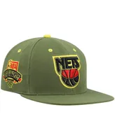 Men's Mitchell & Ness x Lids Olive New Jersey Nets Dusty Nba Draft Hardwood Classics Fitted Hat