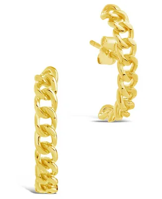 Chain Link Suspender Stud Earrings - Gold