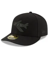 Men's Black New York Jets Alternate Logo Black on Black Low Profile 59FIFTY Ii Fitted Hat