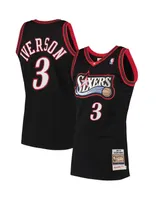 Men's Allen Iverson Black Philadelphia 76ers 1997 Hardwood Classics Authentic Jersey