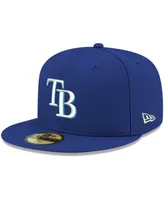 Men's Royal Tampa Bay Rays Logo White 59FIFTY Fitted Hat