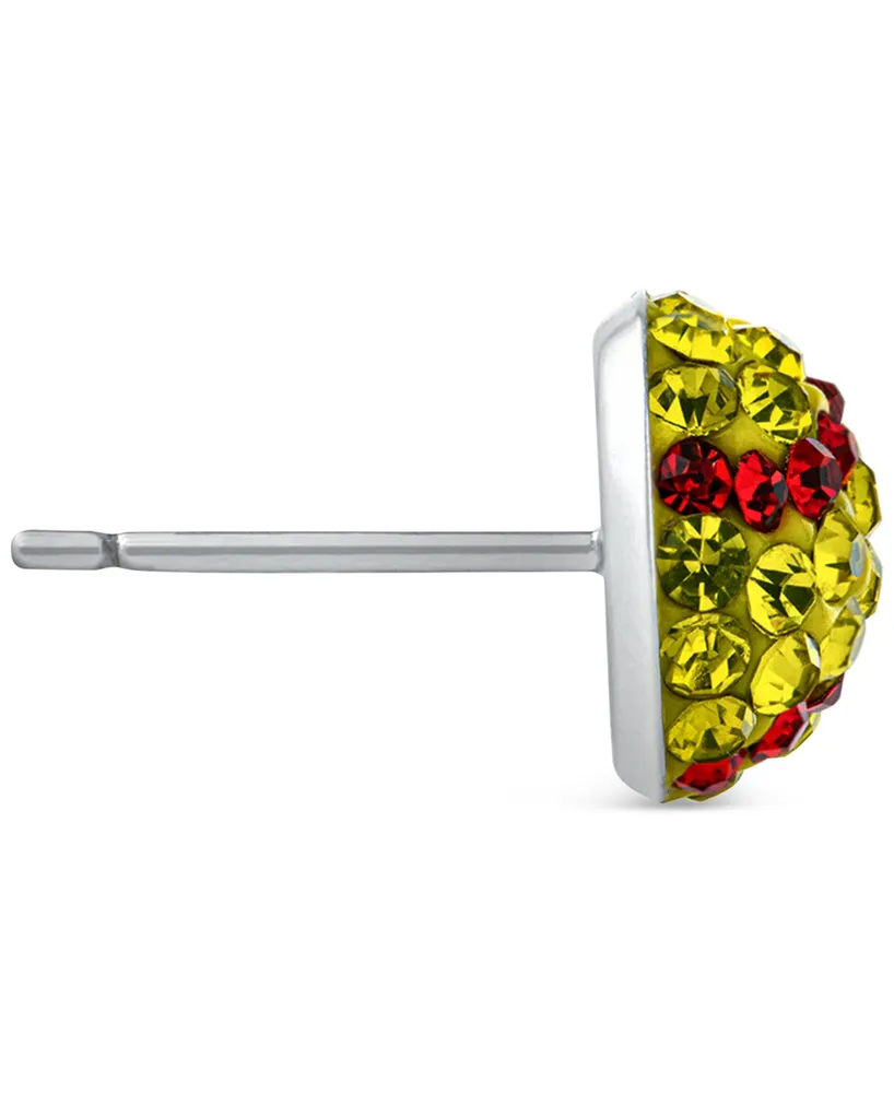 Giani Bernini Crystal Softball Stud Earrings in Sterling Silver, Created for Macy's