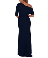 Betsy & Adam Off-the-Shoulder Scuba Gown