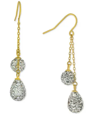 Giani Bernini Crystal Double Chain Drop Earrings, Created for Macy's