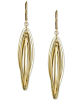 Orbital Open Navette Drop Earrings in 10k Gold