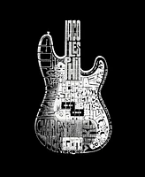 Men's Word Art Bass Guitar T-shirt