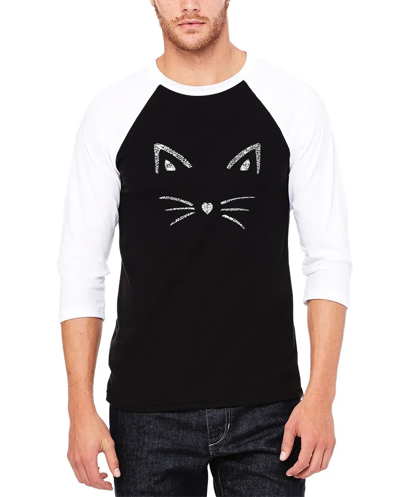 Men's Raglan Baseball Word Art Whiskers T-shirt