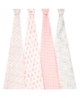 aden by aden + anais Baby Girls Printed Swaddle Blankets, Pack of 4