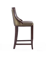 Manhattan Comfort Emperor 19" L Beech Wood Faux Leather Upholstered Barstool