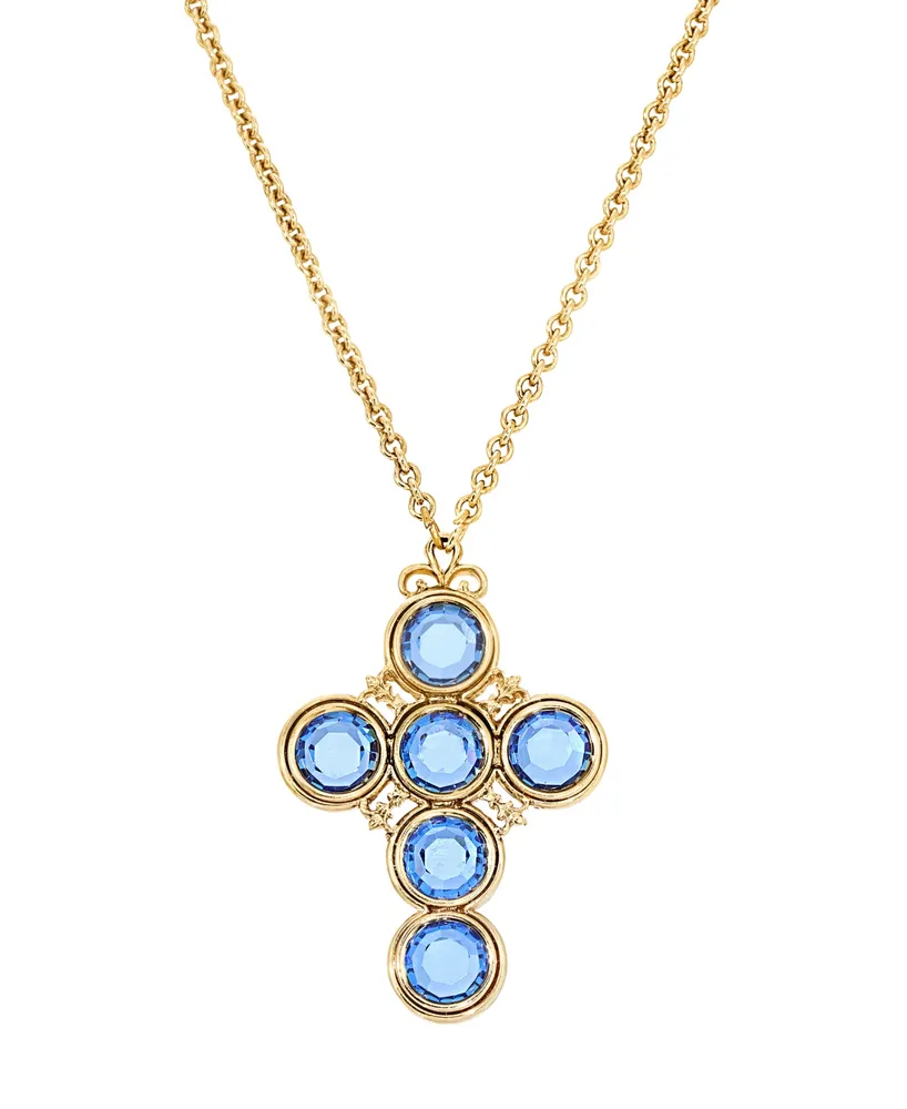 Buy White Austrian Crystal Cross Pendant Necklace 20 Inches in Silvertone  at ShopLC.