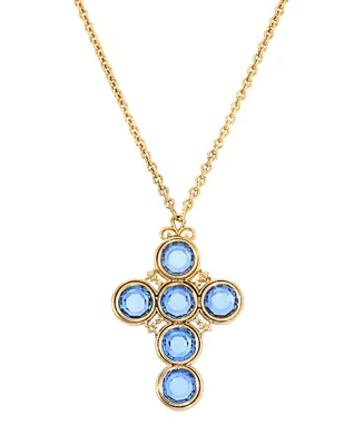 Crystal Cross Necklace, 28"