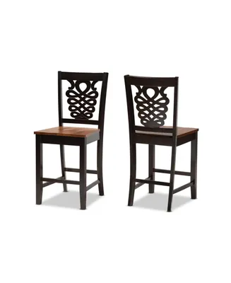 Gervais Modern and Contemporary Transitional Wood Counter Stool Set, 2 Piece