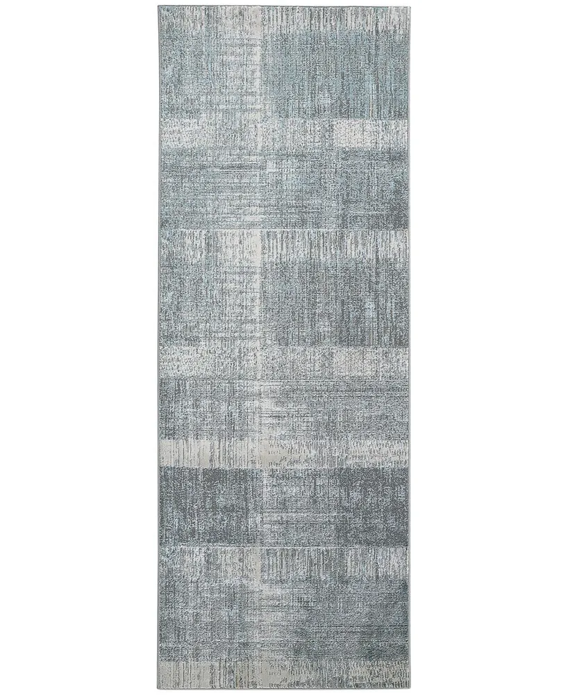 Feizy Azure R3413 2'10" x 7'10" Runner Area Rug - Silver