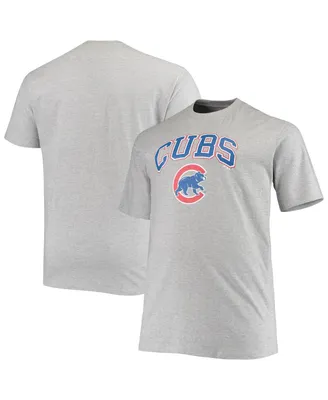 Men's Fanatics Heathered Gray Chicago Cubs Big and Tall Secondary T-shirt
