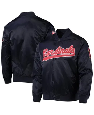 Men's Pro Standard Navy St. Louis Cardinals Wordmark Satin Full-Snap Jacket