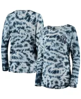 Women's New Era Navy York Yankees Tie-Dye Long Sleeve T-shirt