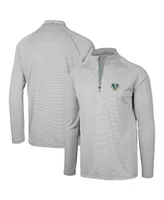 Men's Levelwear Gray Oakland Athletics Orion Historic Logo Raglan Quarter-Zip Jacket