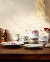 Noritake Poppy Place Setting, Set of 5 - White, Pink, Gold