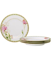 Noritake Poppy Place 6.25" Bread Butter, Set of 4 - White, Pink, Gold