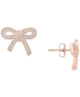 Wrapped Diamond Bow Earrings (1/4 ct. t.w.) 14k Gold, Rose or White Created for Macy's