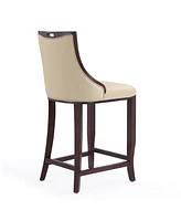 Manhattan Comfort Emperor 19" L Beech Wood Faux Leather Upholstered Barstool