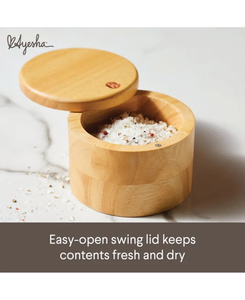Ayesha Curry Pantryware Parawood Salt Box, 4-Inch